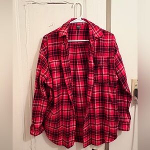 Red Plaid Women’s Flannel Shirt
